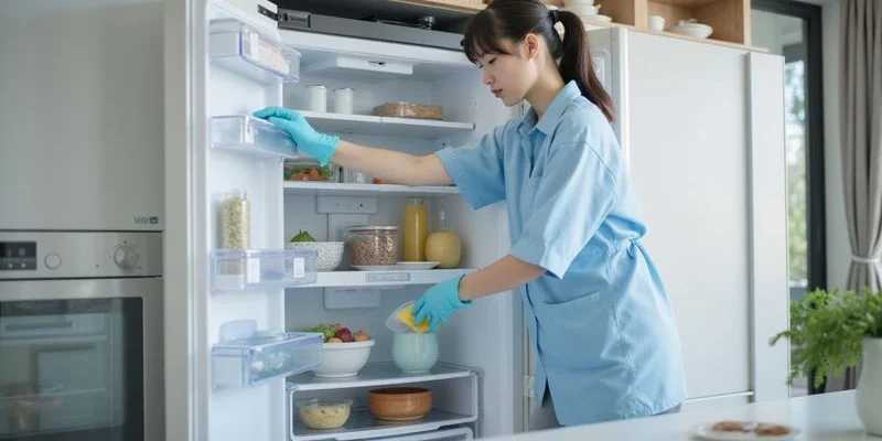冰箱清潔步驟示意圖