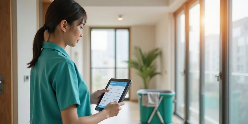 專業清潔師按照檢核表逐項清潔